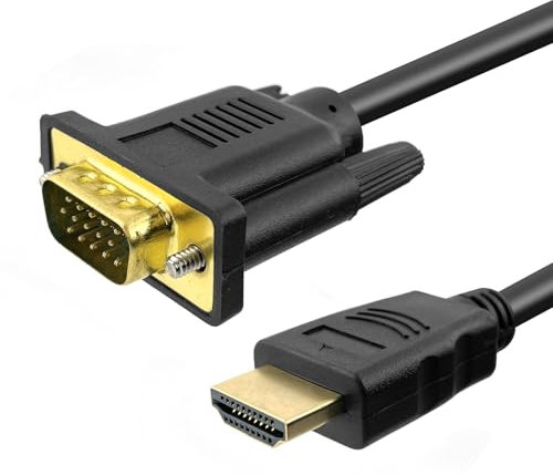 Jesiah HDMI to VGA Cable, 1.8M 1080P HDMI to VGA Converter Cable Gold Plated HD-MI to V-G-A Adapter for Computer Monitor Laptop HDTV Projector Raspberry Pi Roku Xbox