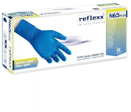 REFLEXX N65P Guanti in nitrile senza polvere FULL GRIP 50 pz - TG L