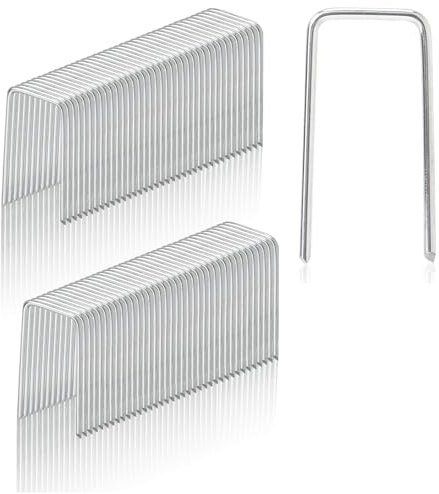 150 Stück Kranz Binden Zubehör 40mm*20mm Strohblumennadeln Stecknadeln Blumen Klammer Pflanzenstecker Patenthaften Robuste Krampen Steckhaften Efeunadeln für Floristikbedarf und Kränze Weiß