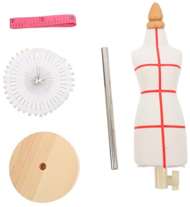DOITOOL Schaufensterpuppentorso Aus Kiefernholzsockel Und Elastischem Baumwollstoff Für DIY-nähprojekte Modedesign-unterricht Körperschaufensterpuppe Mit Stabilem Sockel