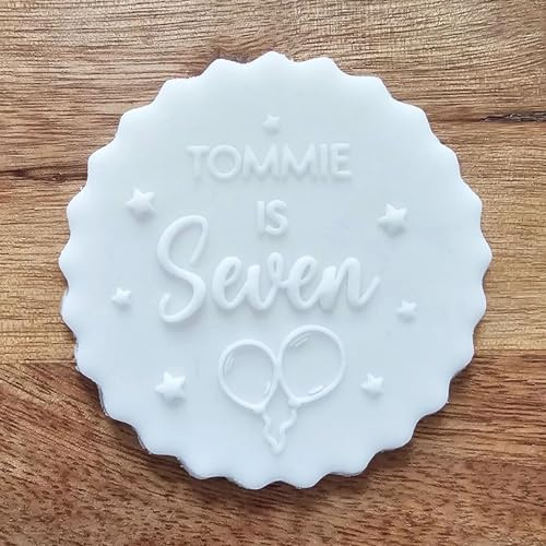 Personalised Birthday Fondant Debosser, Custom Name Age Stamp | Create bespoke icing impressions for biscuits, celebration bakes, party treats and homemade edible decorations.