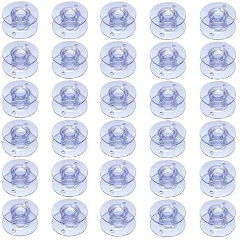 CSGHMM Sewing Machine Bobbins - 30-Pcs Plastic Bobbins for Brother Sewing Machines, Universal Sewing Machine Accessories with Bobbin Winder, (Fits Most Brother Models)