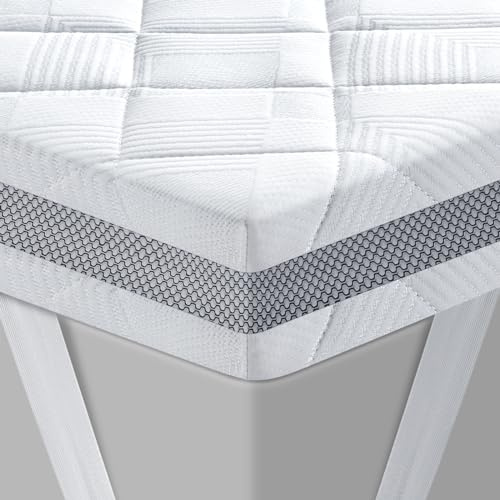 BedStory Gel Topper 80x200cm H3/H4 aus 10cm Höhe Kaltschaumkern | Bequemer Matratzentopper für Boxspringbett, Bett und Schlafsofa, atmungsaktiver 3D-Netzbezug, maschinenwaschbarer Bezug