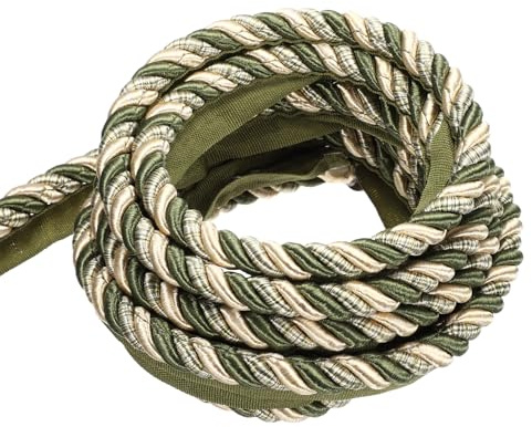 QUARKZMAN Cordoncino Ritorto A Labbro 0,39 Pollici 13,5 Iarde Cordoncini In Poliestere Per Cucire Rifinitura Decorativa DIY Crafts Bordo Imbottitura Tendaggio Leggiatura (Verde)