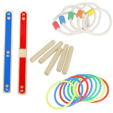 Uonlytech Holz Ringwurfspielzeug Satz Für Kinder Bunt Leicht Langlebig Lernspiel Zur Von Hand Auge Koordination Denkfähigkeit Und Eltern Kind Interaktion Beim Spielen