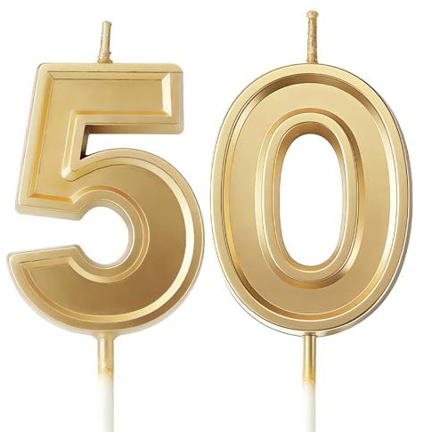 URAQT Geburtstagskerzen Zahlen 50, Weihnachtskerzen, Grüne Kerze zum 50. Geburtstag,Gold Glitzer Geburtstagskerzen,3D Zahl 50 für Kuchen Für Dekorative Geburtstagstorte Hochzeitsparty Abschlussfeier