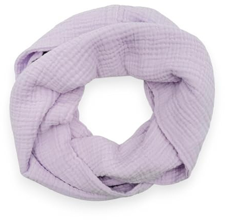 Ziona Damen Musselin Loop Schal Uni Baumwolle Frühling Herbst Made in Italy