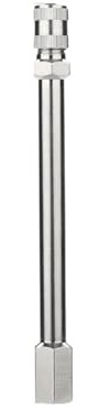 UALXPAO Ventilförlängning däckventil förlängningsstång av mässing, rakt hål, för lastbilar och bilar, 100/140/200 mm (silver F cap 150 mm)