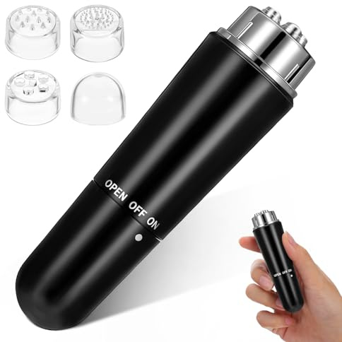 MAGICLULU Dispositivo Tonificante per Viso 4 in 1 Elettrico Placcatura in Metallo, Mini Bastoncino per Massaggio Oculare e Applicatore per Crema Contorno Occhi, Massaggiatore Idratante