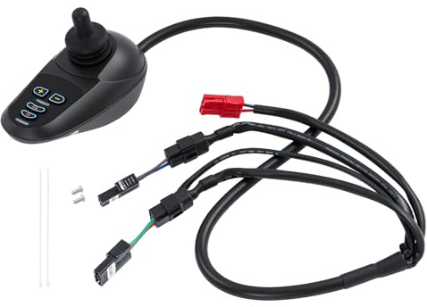 Joystick - Silla de ruedas eléctrica (24 V, 50 A, control de 360°, 5 velocidades, freno de rampa, IPX3, protección de seguridad, control remoto de hasta 20 m para sillas de ruedas y robots)