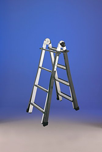 Mixed Multi-Position Stainless Aluminium Telescopic Ladder 16 Rungs (4 x 4) (4 + 4)