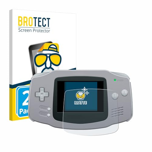BROTECT Entspiegelungs-Schutzfolie für Nintendo Gameboy Advance GBA (2 Stück) Matte Displayschutz-Folie, Anti-Reflex, Anti-Fingerprint