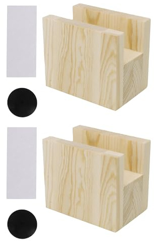 RDEXP 2inch Hight Desk Riser Lifter Wooden Furniture Soft Feet Lifts Storage Lift 4cm Groove Set of 2
