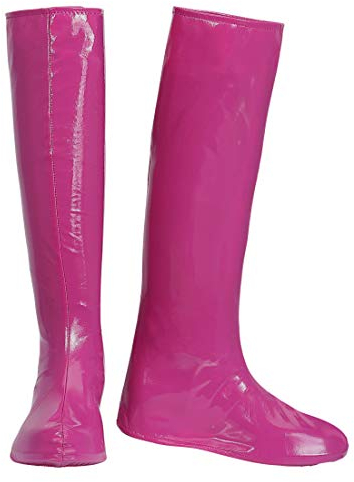 NET TOYS GoGo Schuhüberzieher Stiefel-Überzieher | Pink | Aufreizendes Damen-Kostüm-Zubehör Stulpenstiefel Überschuhe | Perfekt geeignet für 90er-Party & Straßenkarneval