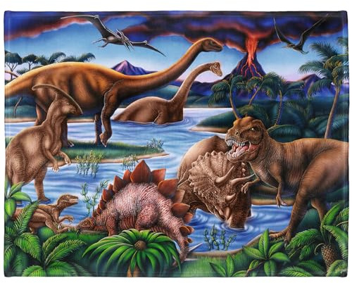 YISUMEI Decke 125x200 cm Kuscheldecken Sanft Flanell Weich Fleecedecke Bettüberwurf Dinosaurier