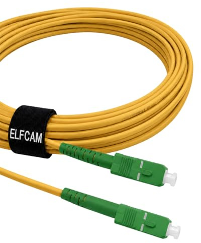 Elfcam® - 100m Câble Fibre Optique (jarretière Optique) SC/APC à SC/APC pour Orange Livebox SFR La Box Fibre Bouygues Telecom Bbox Mobistar (100M)