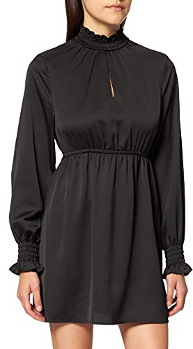 NA-KD Mujer Padded Shoulder Mini Dress Casual, Black, EU 34