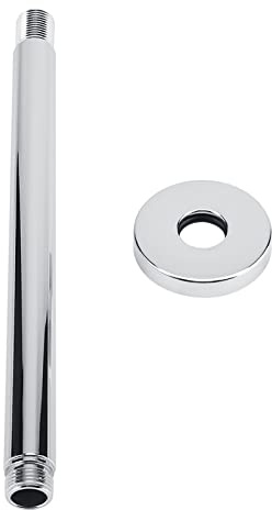 Duschkopfverlängerung Edelstahl Rohrverlängerung G 1/2 verchromt 25cm für Dusche Deckenmontage Duschstange Hochwertige Armatur Montage Zubehör