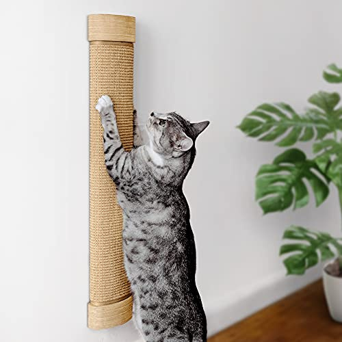 7 Ruby Road Wall Mounted Cat Scratcher - Sisal Cat Scratcher | Replaceable Sisal Mat, Easy Wall Mount, Floor-Saving Vertical Design, 75cm Tall