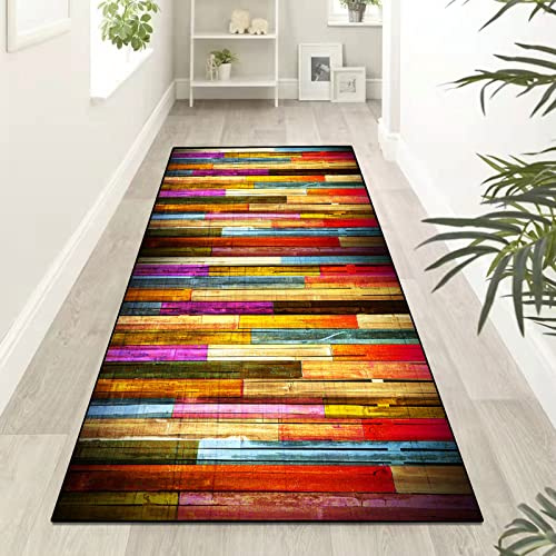 KKYY Teppichläufer Modern Küchenläufer Niederflor Flurläufer,Bunter Modern Geometrisch rutschfest Waschbar,für Korridor,Schlafzimmer,Innen Wohnzimmer,Küche - Anpassbar