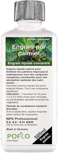 POFLO Engrais pour palmier, ligne professionnelle d'engrais pour palmier | Engrais racinaire + engrais foliaire HIGH-TECH ! (500 ml)