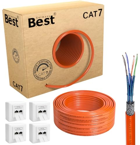 Germany B.e.s.t CAT 7 Verlegekabel 100m Simplex Gigabit Netzwerkkabel | KUPFER