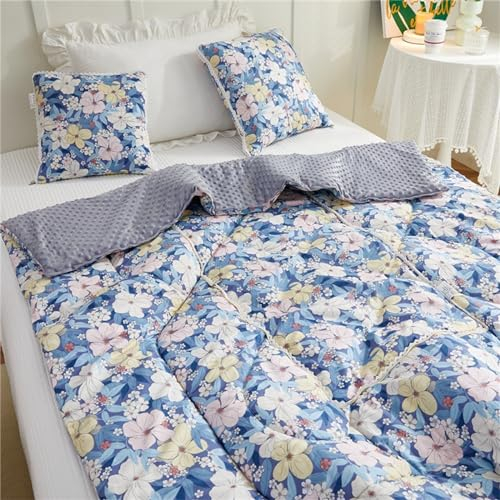 Hixingo Reisedecke und Kissen 2 in 1, Reisedecke mit Kissen Set Multifunktionale Reise Decke und Kissen 2 in 1 Weichem Flugzeug Verwandlungskissen für Urlaub, Camping (Blume 4,40 * 40cm)