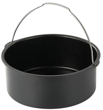 Ragyzity Cake Barrel Air Fryer Accessories, Cake Mold Fryer Cake Pan, Air Fryer Cake Pan Cake Barrel Round Cake Tin with Handle, Carbon Steel Non‑Stick Cake Baking Tray Baking Cake Tin (8inch)