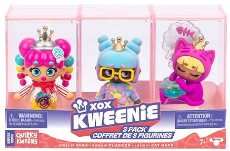Confezione di bambole - XOX KWEENIE - Serie Quirky - 13 cm - 3 bambole incluse - Finiture uniche