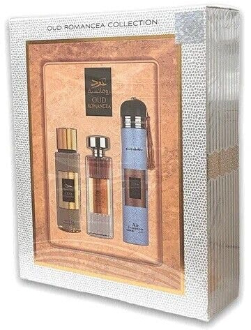 Geschenk Gift Set Oud Romancea Eau de Perfume Eau de parfum 100 ml Zimmerduft - Air Freshener 300 ml Perfume Mist 250 ml