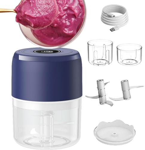 Oldmoom Tritacarne portatile, schiacciapatate elettrico portatile, tritatutto elettrico e affettaverdure tritacarne - tritacarne affettaverdure, da cucina portatili per aglio,