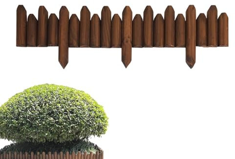 Mxshc Recinzione da giardino in legno | Recinzione in legno per piante | Recinzione in legno per piante e aiuole, bordo decorativo per aiuole, bordo per aiuole