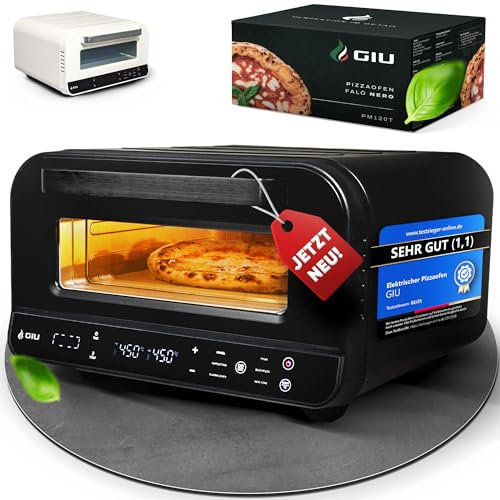 GIU Elektrischer Pizzaofen - Starker Elektro-Ofen für neapolitanische Pizza | Backofen, Pizzaofen, elektrisch, Electric Oven | Über 400 Grad FusionHeat-Tech | Genieße Steinofen-Geschmack Zuhause