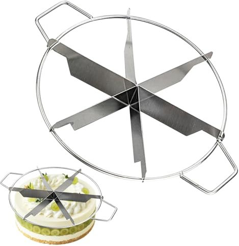 Cheese Cake Cutter - Stainless Steel Cake Divider Cutter | Round Non Stick Pastry Cheese Pizza Cutting Press Tool for Even 6/7/8 Slices