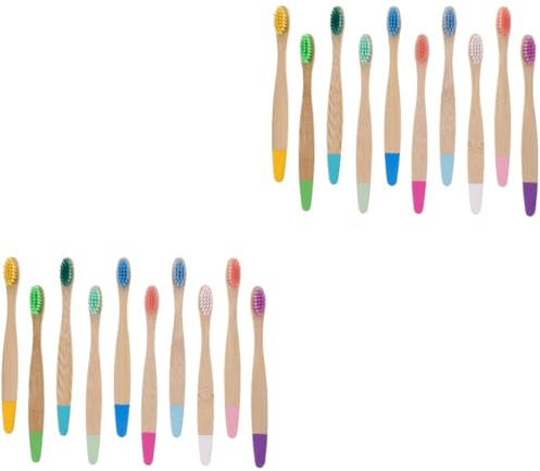 Beavorty 2 Sätze Bambuszahnbürsten Für Holzzahnbürste Mit Sprühfarbe Bambuszahnbürste Büschel Zahnbürste Kinderreisezahnbürste Bambuszahnbürste Für Nylon 10 Stück * 2