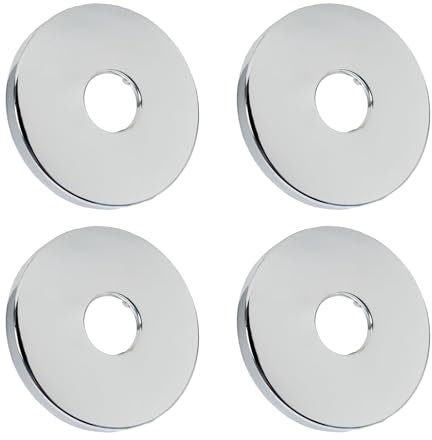 Hugwish tap Shower Pipe Cover Plate 3/4 inch 27mm x 90mm x 10mm in Height 4pcs, Chrome Stainless Steel tap Cover 26mm for Shower Pipe Wall Hole (27mm x 90mm x 10mm)