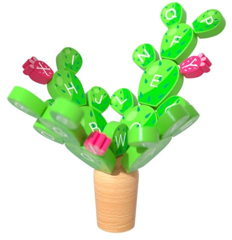 Moxeupon Cactus - Jouet pour bébé - Jeu d'équilibre - Jeu d'empilage éducatif - Branches de bâtiment éducatif pour de 3 à 8 ans - Pour filles et filles