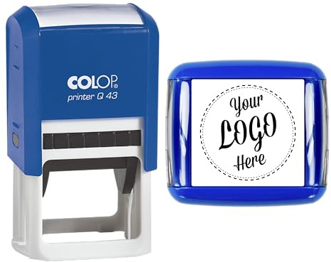 Custom Business Logo Stamp - Personalised Company Rubber Stamp, Custom Logo & Text for Office, Branding & Packaging - 40mm x 40mm