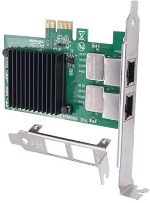 Chip PCIe X1 I350-T2 de 2 puertos, tarjeta LAN de 10/100/1000 Mbps, 2 puertos para servidor, tarjeta de red Gigabit PCIe Ethernet