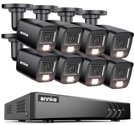 ANNKE 3K Lite 8 canali DVR telecamera di sicurezza esterna con rilevamento intelligente di persone e veicoli, 8 telecamere di sorveglianza HD 1080p per casa, doppia luce con visione notturna a colori