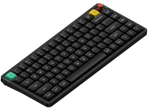 nuphy Air75 V3 Hot Swappable wireless mechanical keyboard, 84 keys 75% Custom low profile keyboard with Knob, RGB Backlit,Support Bluetooth/2.4GHz/USB-C,US Layout（Dark/Red nano Switch）