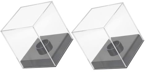 WOONEKY 2 Piezas Caja Expositora Acrílica Transparente para Béisbol de Soporte Compacto para Muñecas y Coleccionables para Exhibición y Almacenamiento
