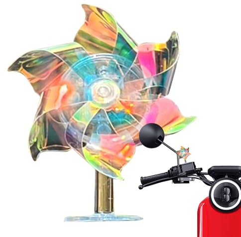 Generisch Lenker Pinrad Dekoration - Drehende Kleine Windmühle | Bunte Lenker Windmühle Für Roller Motorrad Auto Armaturenbrett | Abnehmbares Deko Tool Mit Klebefunktion Für Zuhause Und Outdoor