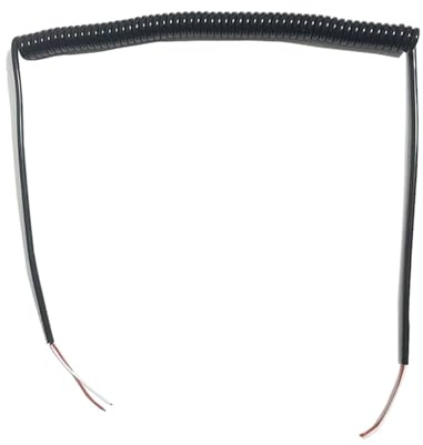 ZHURDFT Prolunga elettrica Retrattile, Cavo a Spirale 20AWG 2 Core Elettrico a a Molla a Estensibile 0,5 mm Quadrato Nero Telescopico Guaina Filo Bobina Retrattile(Undraw 1.25 Meters)