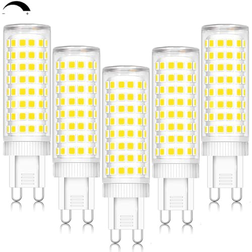 G9 LED 10W Lampe Dimmbar 6000K Kaltweiß 100W Halogen Kein Flackern 5er Pack | Dimmbar 0-100%, 360° Abstrahlwinkel, CRI>80,220-240V, Einfache Installation, Energieeffizi Augenschonend, 1000LM Lichteffekt