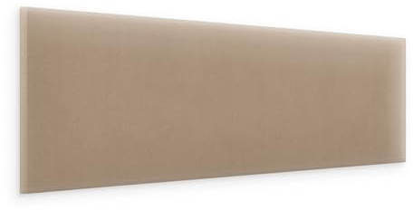 murando - Gepolstertes Wandkissen Bettkopfteil Rechteck Premium-Samt 20x100 cm - Polsterpaneel Wandpaneele Gepolstert Wanddeko Schlafzimmer Wohnzimmer Kinderzimmer - Beige