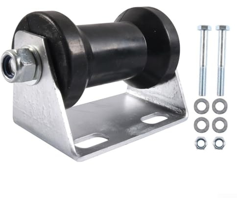 Kit di rulli per chiglia per rimorchi per barche, da 12,7 cm, con staffa in acciaio zincato e accessori di montaggio per un movimento stabile