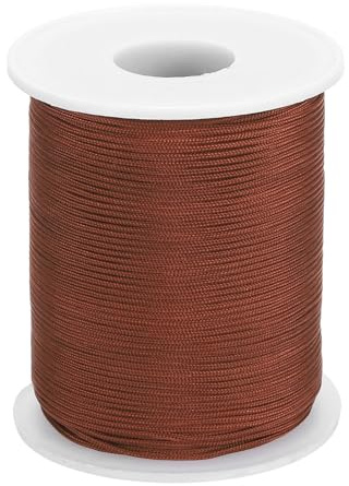 QUARKZMAN Cordino Intrecciato per Tende A Rullo 1mm 109 Iarde Cordino per Tende Romane Cordino in Nylon Intrecciato Filo per Collane Braccialetti Filo Marrone Chiaro