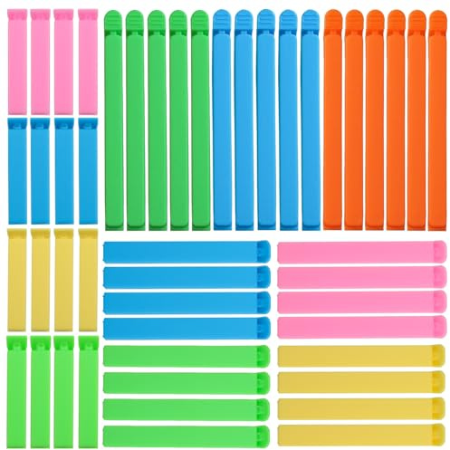JiuXinYuKeJi 48 Pcs Food Clips,Bag Sealing Clips,Multi Colors | Reusable Plastic Freezer Bags Clips set,for Sealing Snacks,Food Storage, Sandwich,Food,Coffee,Chip Clips set