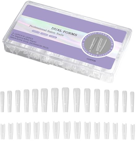 Plantillas de extensión de uñas acrílicas sin costuras con ABS transparente que garantiza un uso rápido y un corte mínimo, moldes profesionales de gel de cristal para uñas